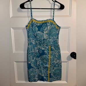 Floral Blue and Yellow Romper